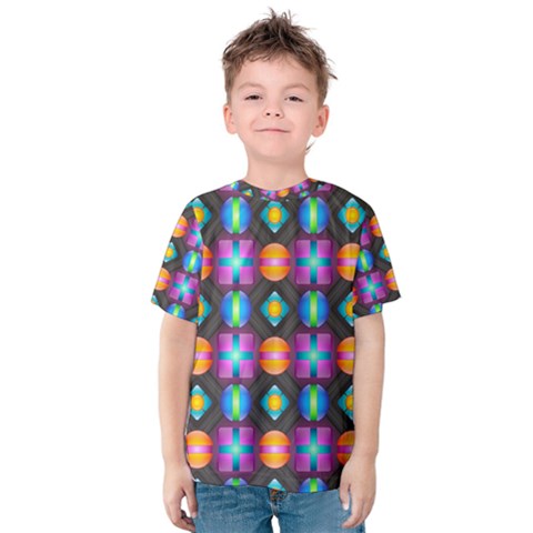 Squares Spheres Backgrounds Texture Kids  Cotton Tee by Bajindul