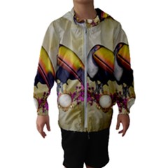 Cute Funny Coutan With Flowers Kids  Hooded Windbreaker by FantasyWorld7