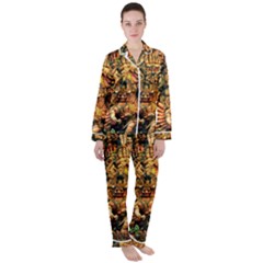 Sculpture Art Temple Tower Satin Long Sleeve Pyjamas Set by Pakrebo