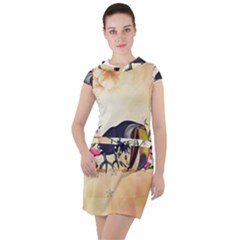 Funny Coutan With Flowers Drawstring Hooded Dress by FantasyWorld7