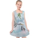 Funny Stork With Creepy Snake Baby Kids  Cross Back Dress View1