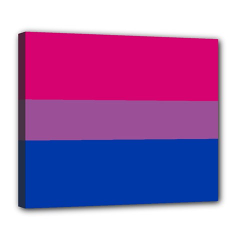 Bisexual Pride Flag Bi Lgbtq Flag Deluxe Canvas 24  X 20  (stretched) by lgbtnation