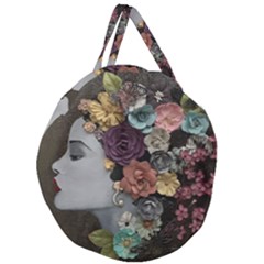 Asian Beauty Giant Round Zipper Tote by CKArtCreations