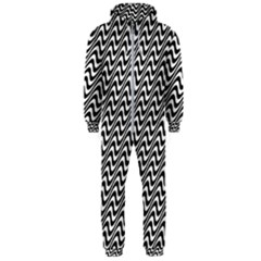 Insomnia - Black & White Stripes Hooded Jumpsuit (men)  by WensdaiAmbrose