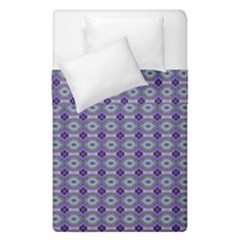 Ornate Oval Pattern Purple Green Duvet Cover Double Side (single Size) by BrightVibesDesign