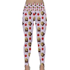 Doll And Cherries Pattern Lightweight Velour Classic Yoga Leggings by snowwhitegirl