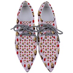 Doll And Cherries Pattern Pointed Oxford Shoes by snowwhitegirl