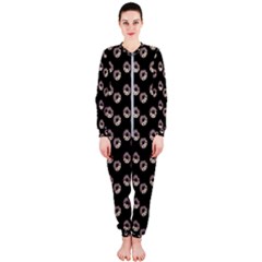 Kawaii Dougnut Black Pattern Onepiece Jumpsuit (ladies)  by snowwhitegirl