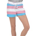 Transgender Pride Flag Women s Velour Lounge Shorts View1