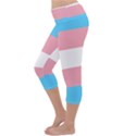 Transgender Pride Flag Lightweight Velour Capri Yoga Leggings View2