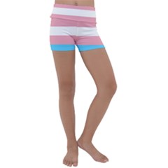 Transgender Pride Flag Kids  Lightweight Velour Yoga Shorts by lgbtnation