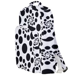 Dot Dots Round Black And White Double Compartment Backpack by Nexatart