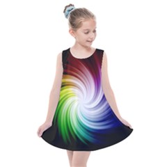 Rainbow Swirl Twirl Kids  Summer Dress by Nexatart