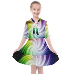 Rainbow Swirl Twirl Kids  All Frills Chiffon Dress by Nexatart