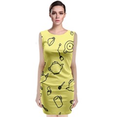 Tea Seamless Pattern Teatime Sleeveless Velvet Midi Dress by Nexatart