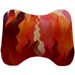 Fire Abstract Cartoon Red Hot Head Support Cushion by Nexatart