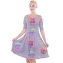 Pastels Shapes Geometric Quarter Sleeve A-Line Dress View1