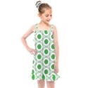 White Background Green Shapes Kids  Overall Dress View1