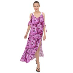 Happy Florals  Giving  Peace Ornate Maxi Chiffon Cover Up Dress by pepitasart