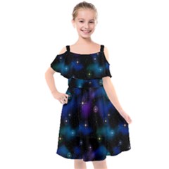 Serene Space Kids  Cut Out Shoulders Chiffon Dress by JadehawksAnD