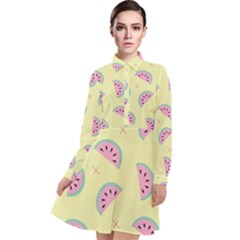 Watermelon Wallpapers  Creative Illustration And Pattern Long Sleeve Chiffon Shirt Dress by BangZart