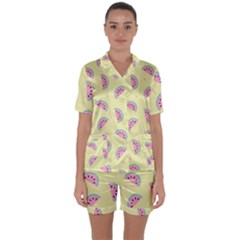 Watermelon Wallpapers  Creative Illustration And Pattern Satin Short Sleeve Pyjamas Set by BangZart