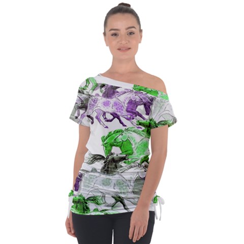 Horse Animal World Green Tie-up Tee by BangZart