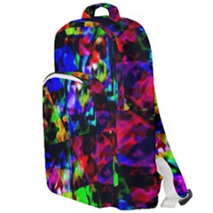 Multicolored Abstract Print Double Compartment Backpack by dflcprintsclothing