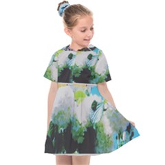 Faded Snowball Branch Collage (ii) Kids  Sailor Dress by okhismakingart