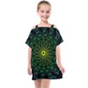 Abstract Ribbon Green Blue Hues Kids  One Piece Chiffon Dress View1