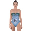 Surfboard With Dolphin Tie Back One Piece Swimsuit View1