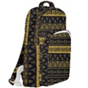 Native American Ornaments Watercolor Pattern Black Gold Double Compartment Backpack View2