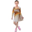 Abstract Gold White Background Kids  Long Sleeve Velvet Dress View1