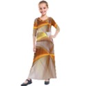 Abstract Gold White Background Kids  Quarter Sleeve Maxi Dress View1