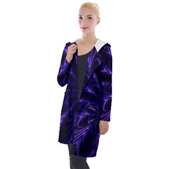 Fractal Blue Mandala Digital Hooded Pocket Cardigan by Pakrebo