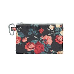 Vintage Roses Vector Seamless Pattern 02 Canvas Cosmetic Bag (small) by Sobalvarro