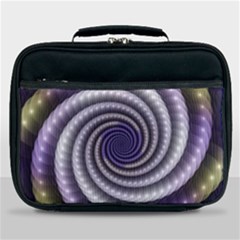 Fractal Strings Pattern Texture Lunch Bag by Pakrebo