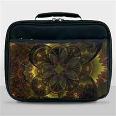 Fractal Flower Fall Gold Colorful Lunch Bag by Pakrebo