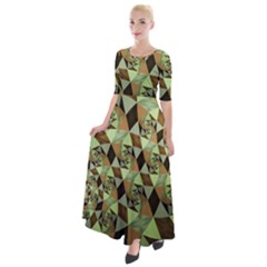 Fractal Mosaic Abstract Fractal Art Half Sleeves Maxi Dress by Pakrebo