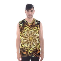 Fractal Flower Petals Gold Men s Sportswear by Pakrebo