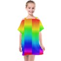 Rainbow Colour Bright Background Kids  One Piece Chiffon Dress View1