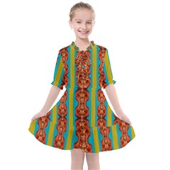 Love For The Fantasy Flowers With Happy Joy Kids  All Frills Chiffon Dress by pepitasart