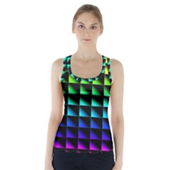 Rainbow Colour Bright Background Racer Back Sports Top by Pakrebo