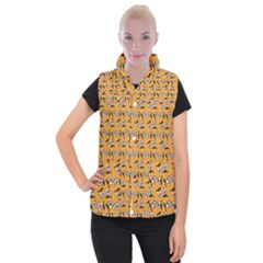 Daisy Orange Women s Button Up Vest by snowwhitegirl