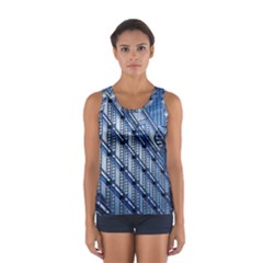 Abstract Architecture Azure Sport Tank Top  by Pakrebo