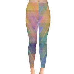 Triangle Pattern Mosaic Shape Leggings  by Pakrebo