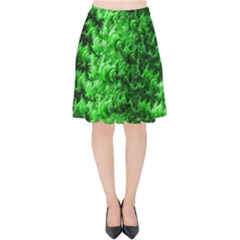 Green Abstract Fractal Background Velvet High Waist Skirt by Pakrebo