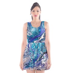 Paint Acrylic Paint Art Colorful Scoop Neck Skater Dress by Pakrebo