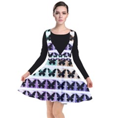 Seamless Wallpaper Butterfly Pattern Plunge Pinafore Dress by Pakrebo