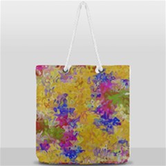 Marble Texture Abstract Abstraction Full Print Rope Handle Tote (large)